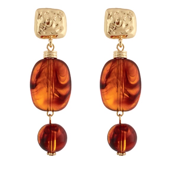 Amber Geometric & Square Drop Earrings - Picture 1 of 1